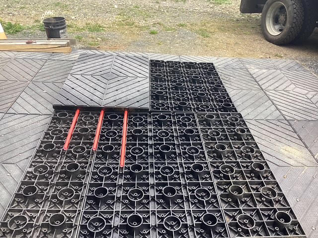 ﻿3/4” PEX pipes must be installed before bolting the top pieces for heated flooring, when required. Glycol liquid is used