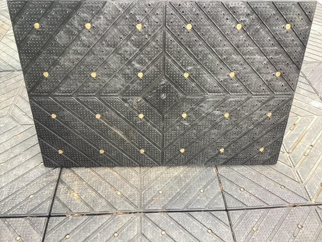 Bottom piece featuring 24 brass nuts: dimensions 32” x 48”.